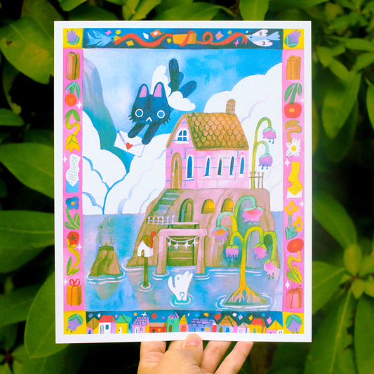 'Delivering the Morning Mail' Art Print ~ 8x10