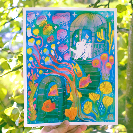 'Underwater Secret Garden' Art Print ~ 8x10