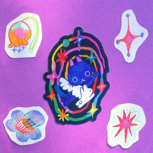 'Space Exploration with Maebee & Bean' Vinyl Sticker