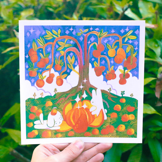 'Under the Orange Tree' Art Print ~ 6x6