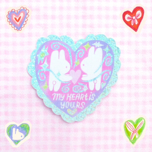 'My Heart is Yours' Glitter Vinyl Sticker