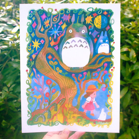 'A Magical Night with Totoro' Art Print ~ 8.5x11