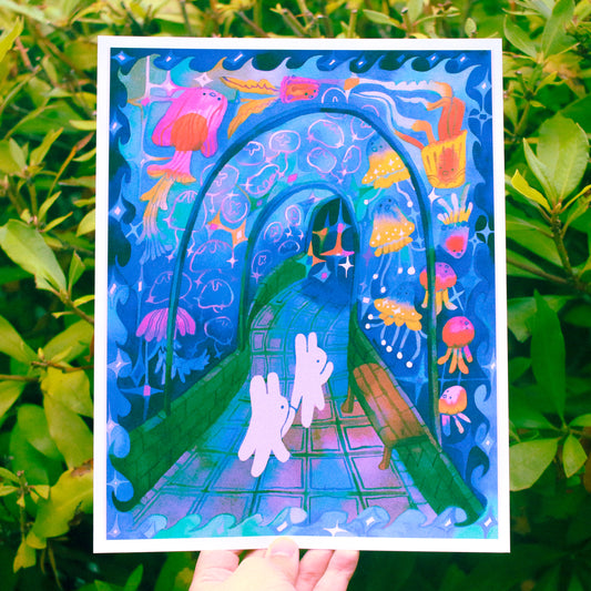 'Aquarium Date' Art Print ~ 8x10