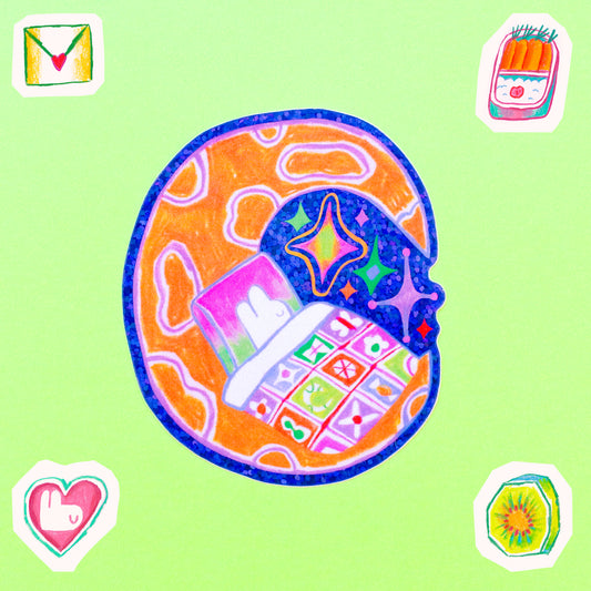 'Goodnight Rabbit, Goodnight Moon' Glitter Vinyl Sticker