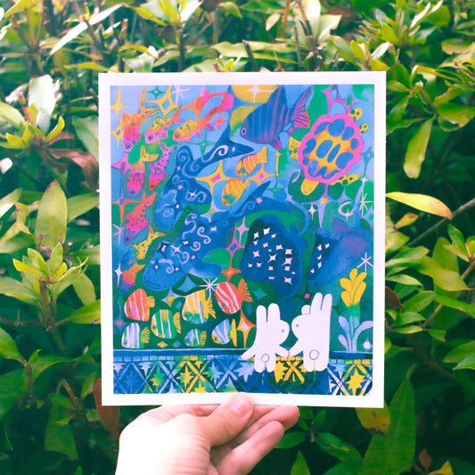 'Watching the Fishes with You' Art Print ~ 6x7