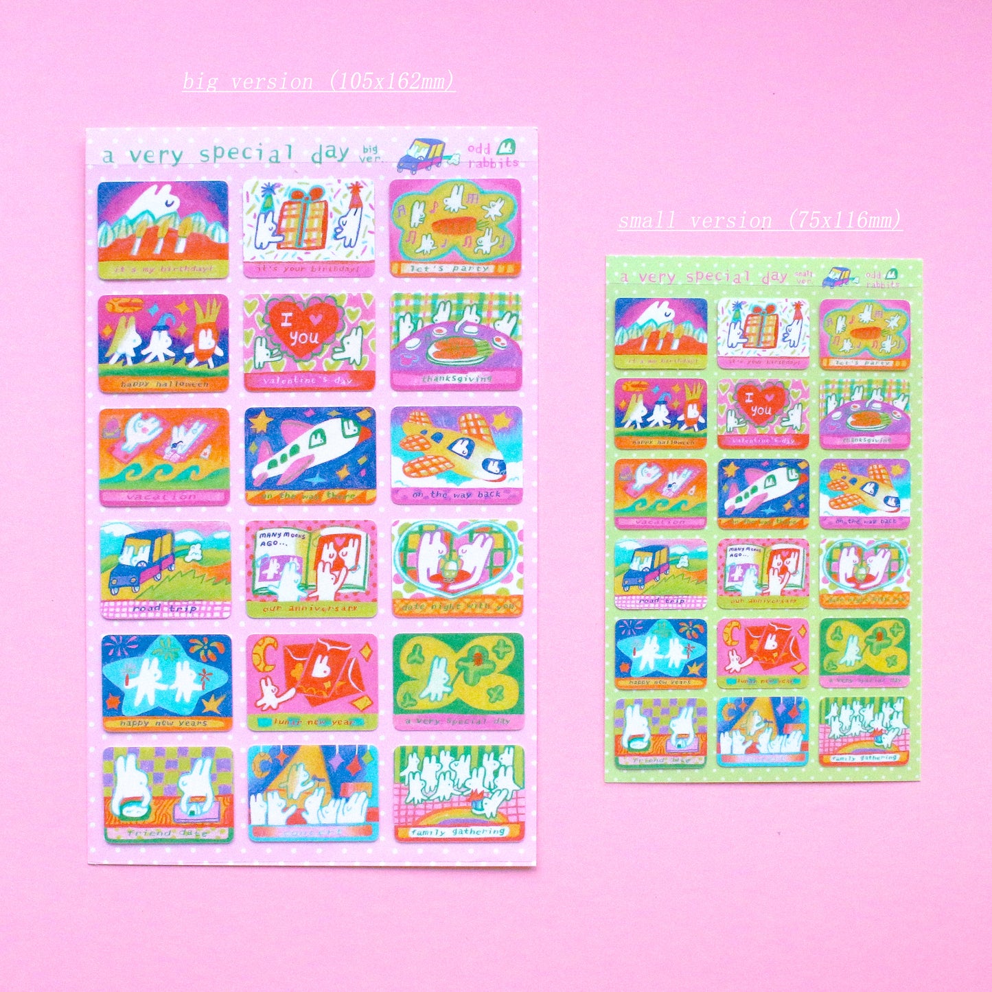 'A Very Special Day' Frosted Glitter Sticker Sheet (Two Sizes Available)