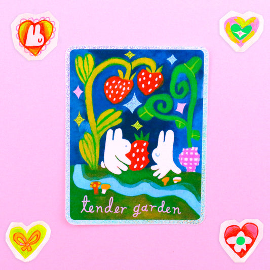 'Tender Garden' Glitter Vinyl Sticker