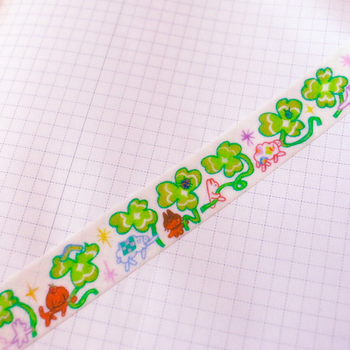 'Clover Parade' Glitter Washi Tape