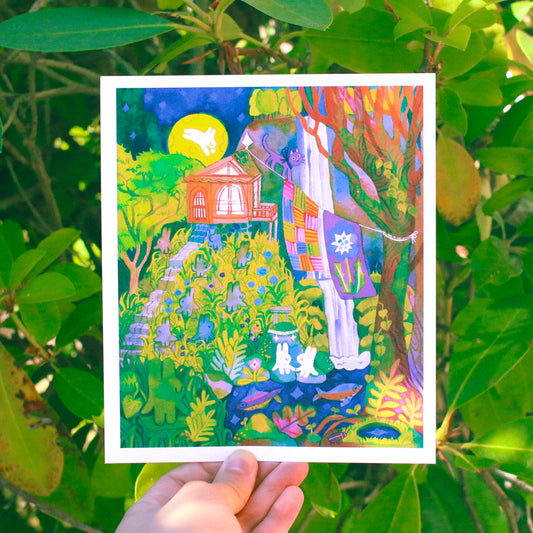 'Meet Me at the Waterfall' Art Print ~ 6x7