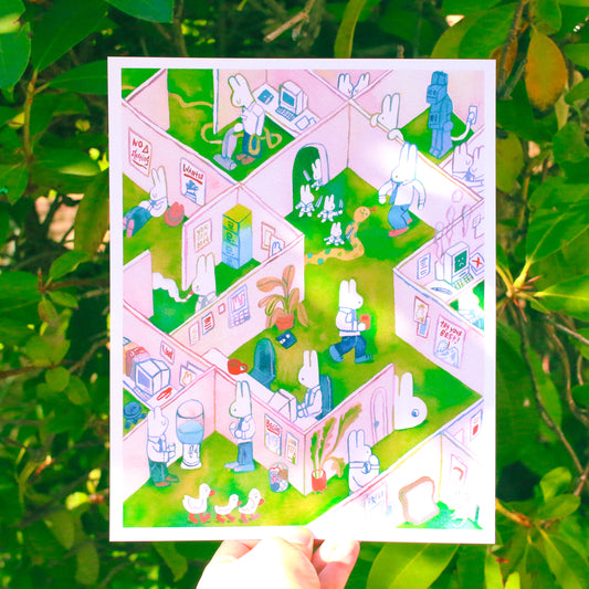 'A Day at the Office' Art Print ~ 8x10