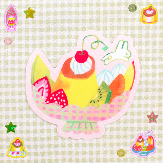 'Pudding a la Mode' Vinyl Sticker