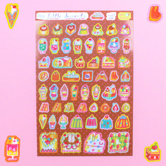 'My Little Dessert' A6 Sticker Sheet (Two Versions)