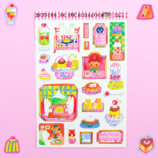 'Dessert at the Kissaten' A6 Washi Sticker Sheet
