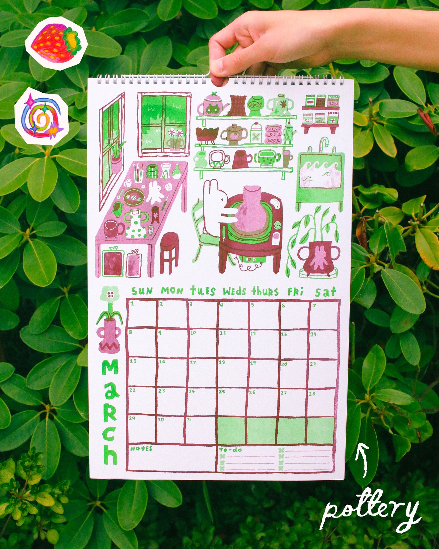 2026 Risograph Calendar Preorder (anything ordered with the preorder will not be shipped until the preorder is shipped)