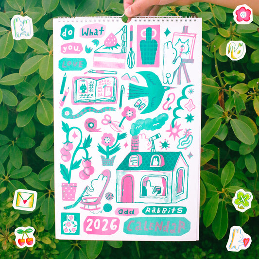 2026 Risograph Calendar Preorder (anything ordered with the preorder will not be shipped until the preorder is shipped)