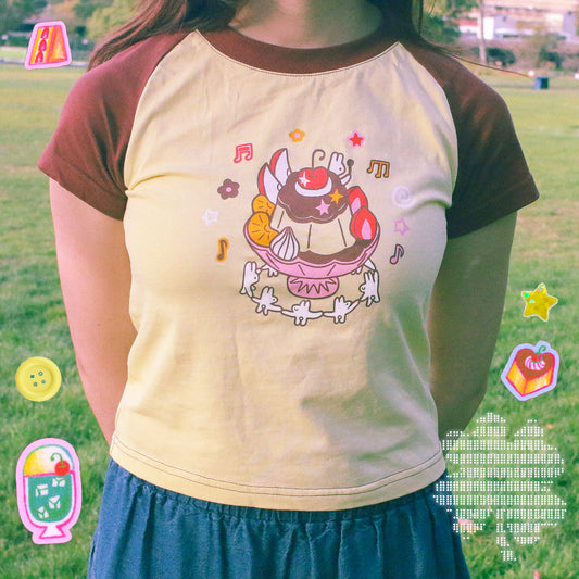 Pudding Crop Tee (please read sizing and washing instructions before purchase)