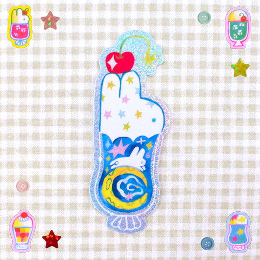 'Shooting Star Soda Float' Glitter Vinyl Sticker
