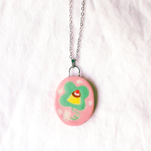'Lucky Pudding' Handmade Ceramic Necklace