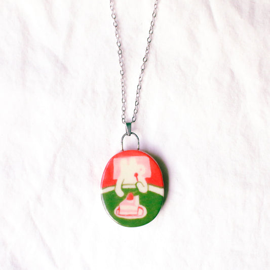 'Cake in Bed' Handmade Ceramic Necklace