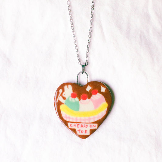 'Cherry on Top' Handmade Ceramic Necklace