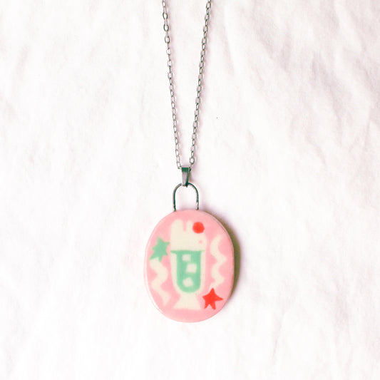 'Bunny Melon Soda' Handmade Ceramic Necklace (Copy)