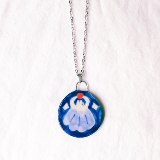 'Blue Jelly' Handmade Ceramic Necklace