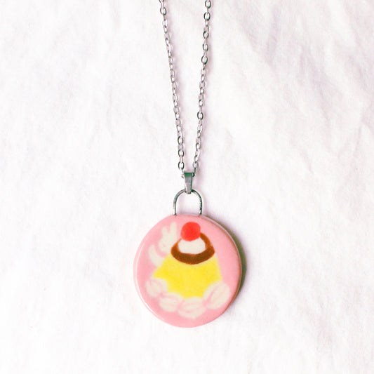'Pudding with Cream' Handmade Ceramic Necklace