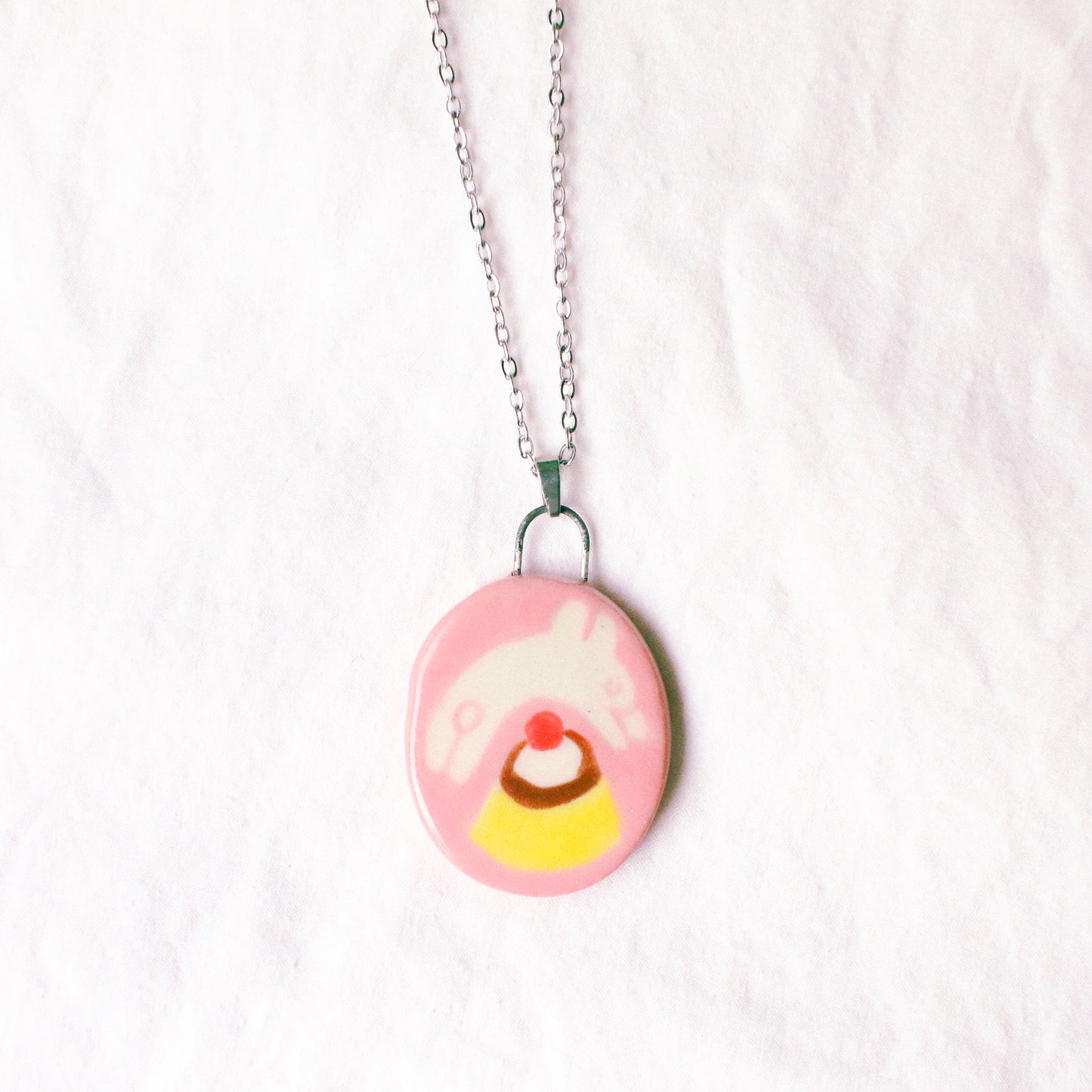 'Jumping over the Pudding' Handmade Ceramic Necklace