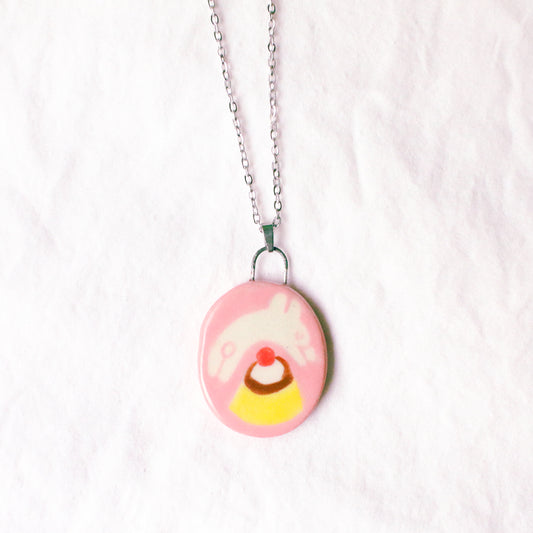 'Jumping over the Pudding' Handmade Ceramic Necklace