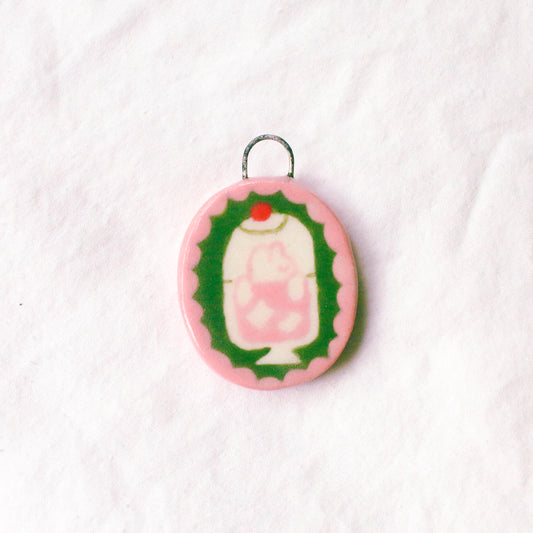 'Pink Soda' Handmade Ceramic Hair Clip (B-grade: Warping)