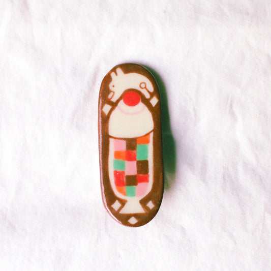 'Jumping over the Soda Float' Handmade Ceramic Hair Clip