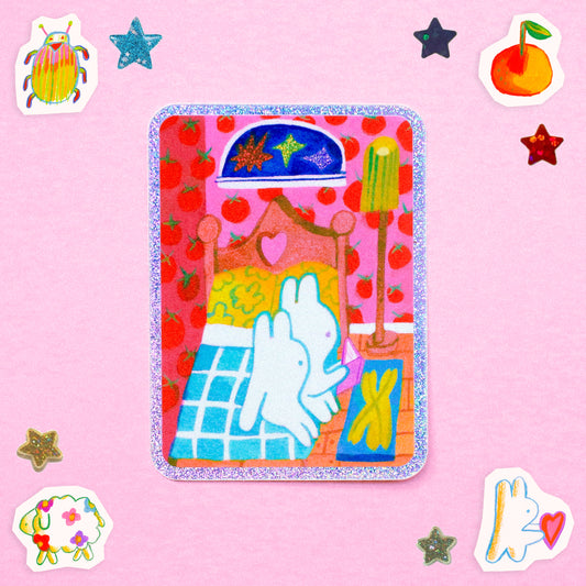 'Midnight Storytelling' Glitter Vinyl Sticker