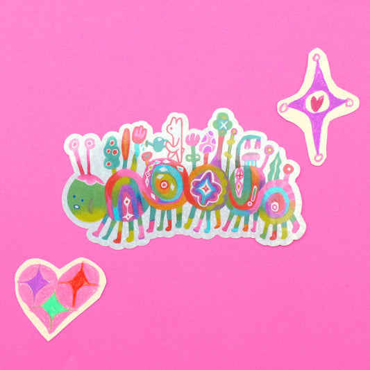Midnight Garden 'Caterpillar' JUMBO (4 inch) Vinyl Sticker